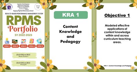 FREE RPMS Portfolio for Teachers I.